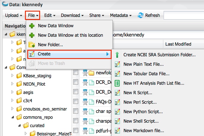 Creating New Files and Folders